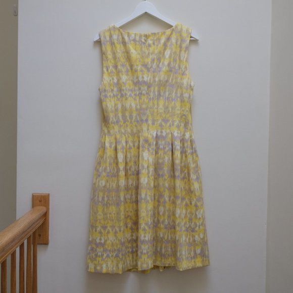{ Calvin Klein Dress } Scuba Fit and Flare Yellow and Gray Dress - Picture 5 of 13